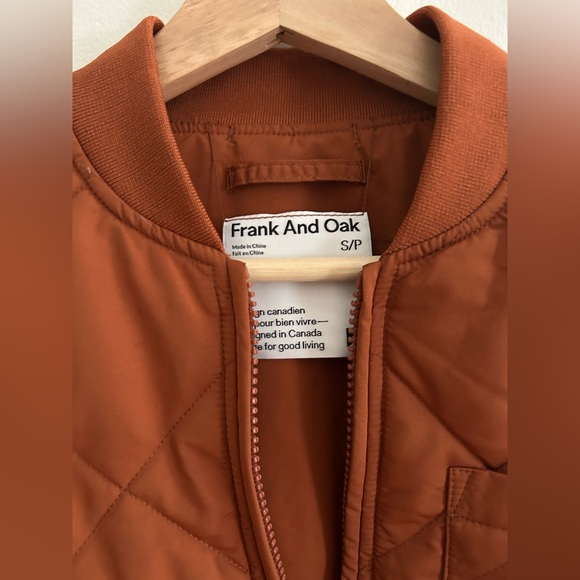 Small Frank And Oak Skyline Reversible Bomber in Orange - NWT - Picture 6 of 6